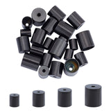 Column 304 Stainless Steel Cord Ends, End Caps, Electrophoresis Black, 8.2~11x4~7mm, Hole: 2mm, Inner Diameter: 3~6mm, 24pcs/box