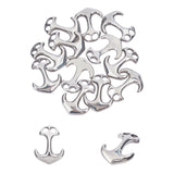 304 Stainless Steel Hook Clasps, For Leather Cord Bracelets Making, Anchor, Stainless Steel Color, 31x24x6mm, Hole: 5x5mm, 12pcs/box