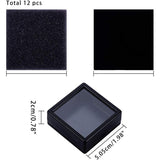 Acrylic Jewelry Box, with Sponge, Square, Black, 5.05x5.05x2cm