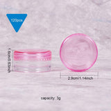 3G Plastic Cosmetic Facial Cream Jar, Empty Portable Refillable Bottle, Deep Pink, 2.9x1.6cm, Capacity: 3g, 120pcs/box