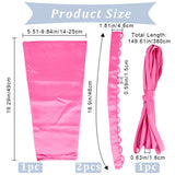Women's Wedding Dress Zipper Replacement, Adjustable Fit Satin Corset Back Kit, Lace-up Formal Prom Dress, Hot Pink, Cloth: about 490x140~250x2mm, Eye Cloth: 480x46x3mm, Hole: 15mm, Cord: 380x16x2mm