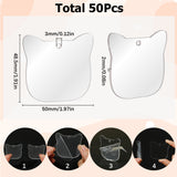 50Pcs Transparent Acrylic Disc Big Pendants, Acrylic Blanks, Cat Pattern, 50x2mm
