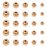 Brass Beads, Long-Lasting Plated, Rondelle, Real 14K Gold Plated, 2~6mmx1.5~5.5mm, Hole: 1~1.6mm, 300pcs/box