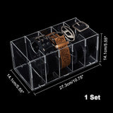 5 Grids Acrylic Belt Storage Rack, Rectangle Belt Storage Organizer Holder for Closet Tie, Bow Tie, Clear, 27.3x14.1x12.5cm