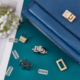 4Sets 4 Colors Zinc Alloy Bag Twist Lock Accessories, with Iron Finding,  Handbags Turn Lock, Rectangle, Mixed Color, 3.2x1.9x0.55cm, 1set/color
