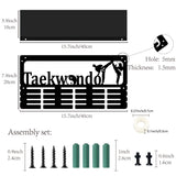 Rectangle Iron Medal Hanger Holder, with Screws & Anchor Plug & Nut & Shim Ring, Taekwondo, Word, 200x400mm & 100x400x15mm