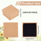 Cardboard Jewelry Boxes, for Ring, Square, Tan, 5x5x3.2cm