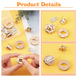 Plum Blossom Zinc Alloy Bag Twist Lock for Purse Making Supplies, with Iron Findings, Bag Repalcement Accessories, Light Gold, 22.5~32.5x13~30x0.5~30mm, 3pcs/set, 6sets/box