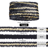 Sparkle Plastic Paillette Elastic Beads, 3 Rows Sequins Beads, Ornament Accessories, Gold, 30x1.5mm, 15 yards/card