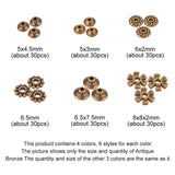 Tibetan Style Alloy Spacer Beads, Mixed Shapes, Mixed Color, 21.8x11x3cm