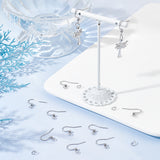150Pcs 316 Surgical Stainless Steel French Earring Hooks, Flat Ear Wire with Ball, with 150Pcs Jump Rings & 200Pcs Plastic Ear Nuts, Stainless Steel Color, 21 Gauge, 15.5~16x18.9~19mm, Hole: 2mm, Pin: 0.7mm