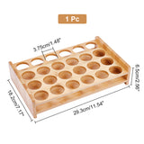24-Hole Chinese Style Bamboo White Wine Glass Display Stands, Rectangle, Sandy Brown, 18.2x29.3x6.5cm, Inner Diameter: 3.75cm