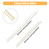 30Pcs 2 Styles Brass Support Rods, for Clay Doll Makings, Bar, Golden, 20~25x0.1~0.15cm