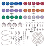 DIY Earring Making, 304 Stainless Steel Pendant Cabochon Settings and Jump Rings, Resin Cabochons and Brass Cable Chains, Platinum, 11x7x3cm