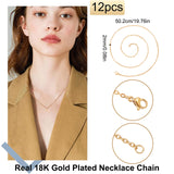 12Pcs 2mm 304 Stainless Steel Rolo Chain Necklaces for Men Women, Golden, 19.76 inch(50.2cm)