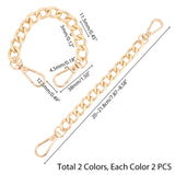 Bag Extender Chains, with Aluminum Curb Link Chains and Alloy Swivel Clasps, Mixed Color, 20~21.8cm, 1.15mm, 4strands/box
