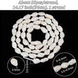 1 Strand Natural Cultured Freshwater Pearl Beads Strands, Baroque Keshi Pearl Beads, Rice, Seashell Color, 5~8.5x3.5~4.5x3.5~4.5mm, Hole: 0.5mm, about 55pcs/strand, 14.17 inch(36cm)