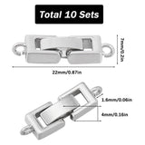 10Pcs Rack Plating Brass Watch Band Clasps, Long-Lasting Plated, Platinum, 22x7x4mm, Hole: 1.6mm