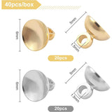 40Pcs 2 Colors Rack Plating Brass Bead Cap Pendant Bails, for Globe Glass Bubble Cover Pendants, Long-Lasting Plated, Mixed Color, 5x6mm, Hole: 1.5mm, 20pcs/color