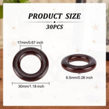 Wood Linking Rings, Macrame Wooden Rings, Round Ring, Coconut Brown, 30x6.5mm, Inner Diameter: 17mm