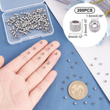 304 Stainless Steel Beads, Rondelle, Stainless Steel Color, 3x2.5mm, Hole: 1.5mm, 200pcs/box