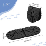 Anti Skid Rubber Shoes Bottom Heel Sole, Wear Resistant Raised Grain Repair Sole Pad for Boots, Leather Shoes, Black, 165x73x6mm