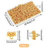 600Pcs  CCB Plastic Tube Bails, Loop Bails, Bail Beads, Golden, 10x12x6mm, Hole: 1.6mm; 600pcs