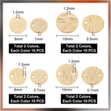 DIY Jewelry Making Finding Kit, Including Brass Charms & Link Connectors, Flat Round, Mixed Color, 8~10x0.5~1mm, Hole: 1.2mm, 80Pcs/box