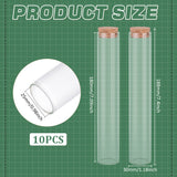 10Pcs Empty Glass Test Tubes, with Cork Stopper, Bead Container, Wishing Bottle, Tube, Clear, 18.8x3cm