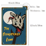 Metal Iron Sign Poster, for Home Wall Decoration, Rectangle, Wolf Pattern, 300x200x0.5mm