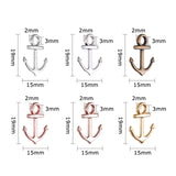 Alloy Pendants, Anchor, Mixed Color, 19x15x2mm, Hole: 3mm, 90pcs/box