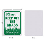 UV Protected & Waterproof Aluminum Warning Signs,  inchKeep Off The Grass inch Sign, Green, 250x180x1mm, Hole: 4mm