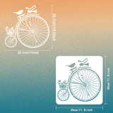 PET Hollow Out Drawing Painting Stencils, for DIY Scrapbook, Photo Album, Bicycle, 30x30cm