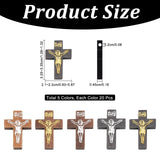 DIY Crucifix Cross Pendant Necklace Making Kits, Including Wooden Pendants, Mixed Color, Pendant: 100Pcs/box