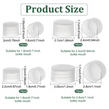 56Pcs 4 Style Plastic Screw-On Caps, Bottle Jug Storage Cap Lids, Flat Round, Clear, 20~30.5x15~17mm, Inner Diameter: 18~28mm, 14pcs/style