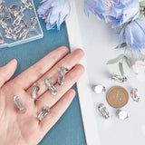 100Pcs 316 Stainless Steel Clip-on Earring Findings, Clip on Earring Pads, Flat Round, Stainless Steel Color, 15.5x10x7mm, Hole: 3mm, Tray: 10mm