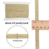 24 Yards Flat Elastic Rubber Cord/Band, Webbing Garment Sewing Accessories, Gold, 10mm