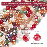 10 Strands Glass Beads Strands, Faceted, Rondelle, Crimson, 4~4.5x3.5mm, Hole: 1mm, about 121~127pcs/strand, 16.61inch~17.20 inch(42.2~43.7cm)
