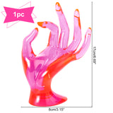 Plastic Ring Display Hand Model, Hot Pink, 8x17cm