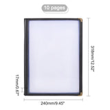 A4 Plastic Menu Book Protector, Rectangle with Imitation Leather, Clear, 318x240x17mm, 10 pages