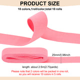25M 10 Colors Colored Flat Elastic Rubber Band, Webbing Garment Sewing Accessories, Mixed Color, 25mm, 2.5m/color