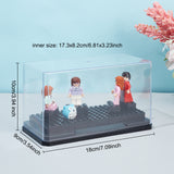 Transparent Plastic Building Block Model Display Boxes, Matching Boxes, with Black Base, Rectangle, Clear, 18x9x10cm, 2pcs/set