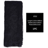 Nylon Eyelash Lace Trim Fabric, for DIY Decorative Clothing Sewing Applique Fabric, Black, 300x150cm