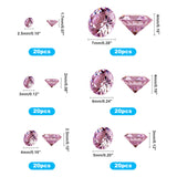 Cubic Zirconia Cabochons, Grade A, Faceted, Diamond, Pearl Pink, 120pcs/box