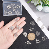 20Pcs 5 Styles 201 Stainless Steel Pendants, Laser Cut, Fox, Stainless Steel Color, 15~22x11~16x0.9mm, Hole: 1.2~1.5mm, 4pcs/style