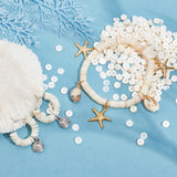 DIY Stretch Bracelets Making Kits, Including 3 Strands Shell Beads Strands and 1 Roll Clear Elastic Crystal Thread, Seashell Color, 4.9~6x0.4~6mm, Hole: 1.4mm,  about 15.94 inch~16.14 inch(40.5~41cm)