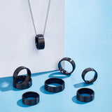 14Pcs 7 Size 201 Stainless Steel Plain Band Rings Set for Women, Electrophoresis Black, Inner Diameter: 16~22.2mm, 2Pcs/size
