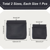 2Pcs 2 Style Imitation Leather Coin Purse, Multipurpose Shrapnel Makeup Bag, Headphone Storage Bag, with Magnetic Closure, Square, Black, 8~11.3x8.3~12x0.6cm, 1pc/style