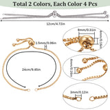 8Pcs 2 Colors Adjustable 304 Stainless Steel Slider Bracelets Making, Bolo Bracelets, with 202 Stainless Steel Beads, Fit for Connector Charms, Golden & Stainless Steel Color, Single Chain Length: about 12cm, 4pcs/color