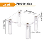 Square Transparent Acrylic Minifigure Display Stands, for Toys Figures, Clear, Finish Product: 8x8x4.9cm, about 9pcs/set